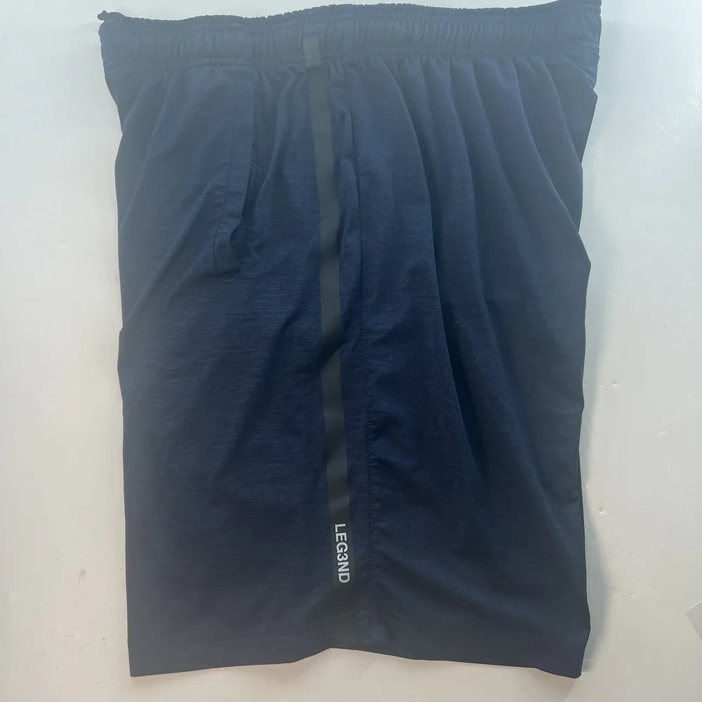 LEG3ND Men's Shorts XL Training Athletic Shorts Large Navy Blue Zipper Pockets - Picture 11 of 12